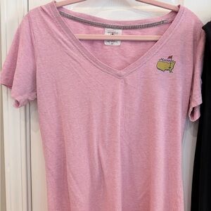 Masters Pink V-Neck Short Sleeve Tee